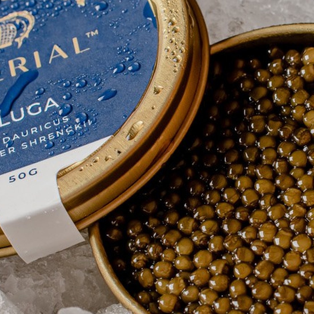 Caviar pearls, close
